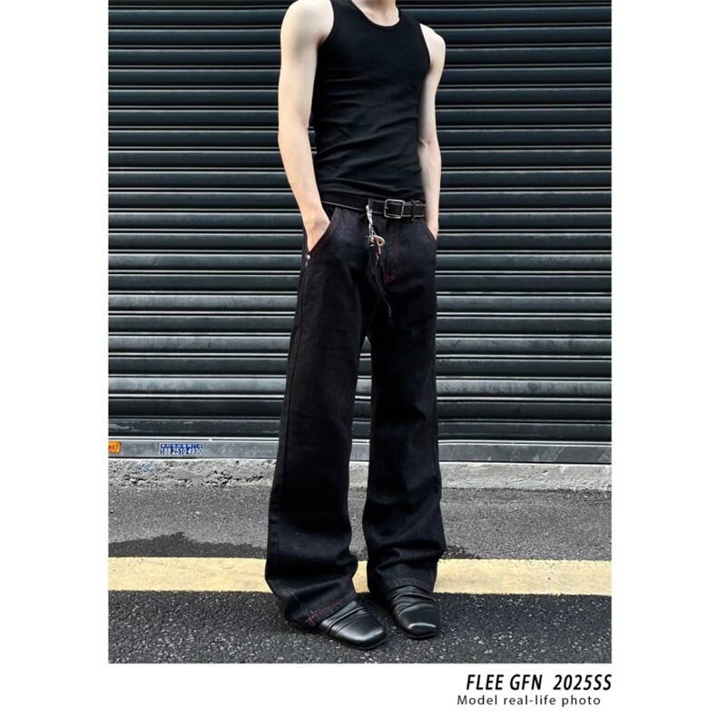 1506-1/KN1721/P47港风潮男夏季新款个性字母牛仔裤嘻哈ins潮高街,男装牛仔裤,星座1506-1