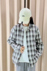 春季新款现货（跨境电商）格子男女情侣款潮流宽松格纹衬衣，男装衬衫，星座1107-1