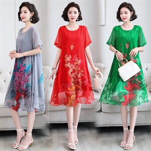 特肥特大码女300斤260胖mm超大号240夏装棉绸人造棉遮胯大连衣裙,女装连衣裙,缘衣格