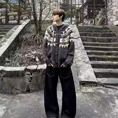 网图费尔岛牛角扣连帽毛衣男美式复古开衫针织外套MY1772-特P63，男装针织衫/毛衣，星座1007（原301D）