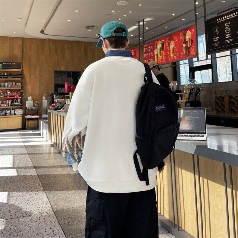 W25209-特P50港风学生青少年外套2026春秋时尚休闲卫衣男打底衫,男装卫衣,电商D310B