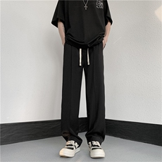 港风纯色西裤宽松直筒男装冰丝裤子CK227P45，男装西裤，电商D325