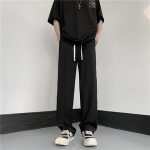 港风纯色西裤宽松直筒男装冰丝裤子CK227 P45图片