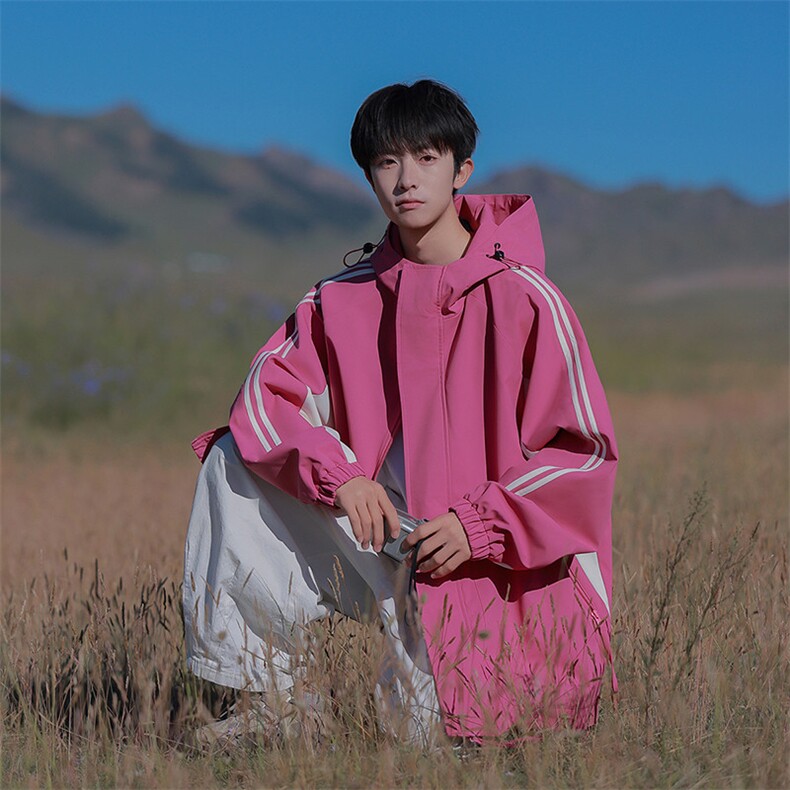 秋季新款二开宽松夹克男撞色三防冲锋衣外套DSA157B-JK7832-特P75,男装夹克,电商A157B