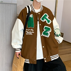 外套男潮牌百搭休闲宽松夹克oversize棒球服2023新款JK08825-P65，男装夹克，星座308B-1
