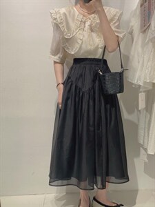 欧根纱半裙图片