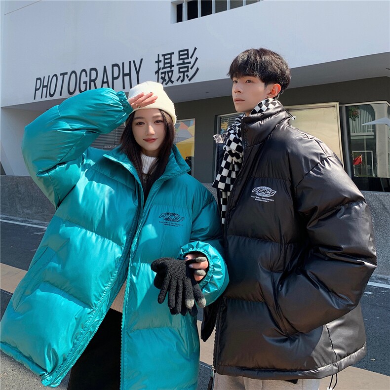 EQ331覆膜亮面冬季立领面包服棉衣外套男2024新款情侣装冬装棉服,男装棉衣,电商C306-1