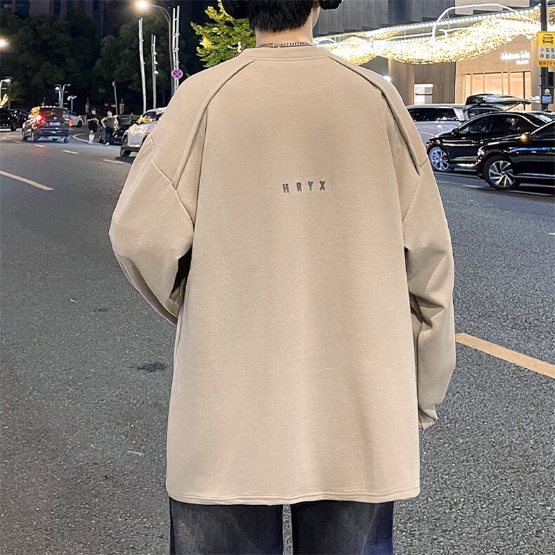 德绒卫衣2024秋季新款简约宽松套头圆领潮上衣情侣款WY0326-P38,男装卫衣,星座308B-2