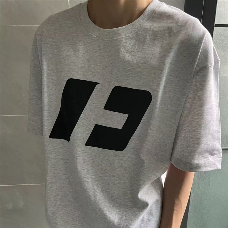 夏季宽松纯棉字母印花圆领纯色短袖T恤新款美式潮牌情侣半袖,男装T恤,四季星座505