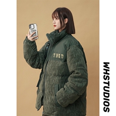 2025迷彩灯芯绒拼接棉衣男女中性风棉服面包服立领棉袄1615-P80，女装棉衣/棉服，星座207