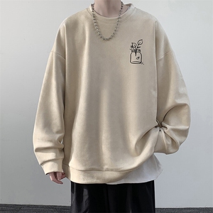 麂皮绒卫衣男大码重磅长袖t恤男 JW81430-P35图片