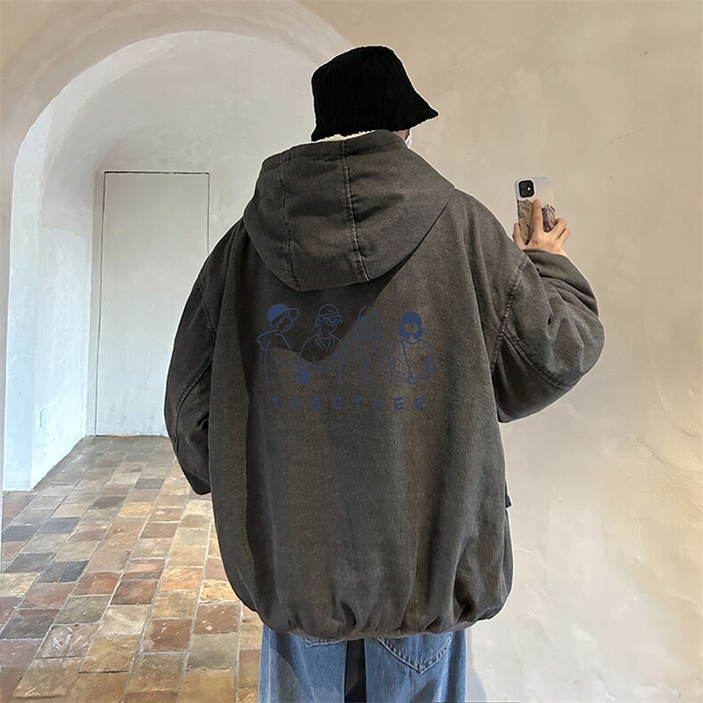 控价158牛仔外套男大码加厚加绒棉衣男羊羔毛棉服男NM53191-P140,男装棉衣,电商A040
