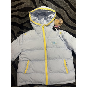 1506A/G79260/P94奶蓝色雪花刺绣连帽贝壳棉服冬季图片