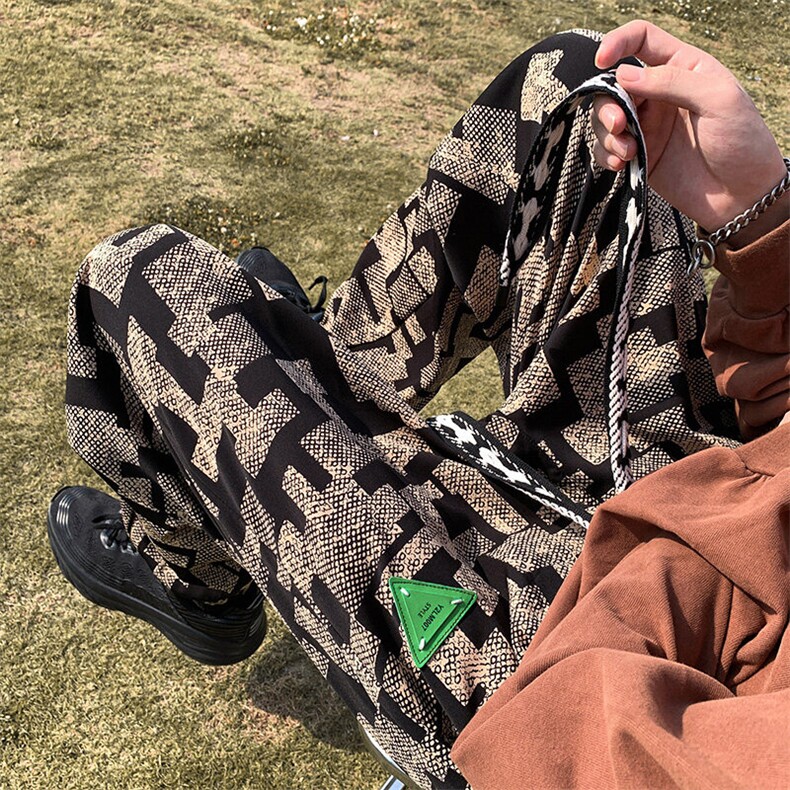 1冰丝九分裤大码M-5XL抖音港风8分休闲裤男套装K8732P40控58，男装休闲套装，星座226-2