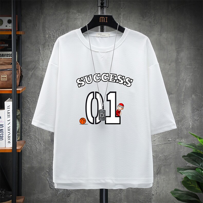 Q11205-P30 春夏季七分袖t恤男大码五分袖男短袖中袖 展架图片