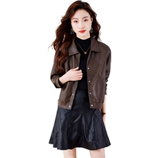 BAO加绒加厚皮衣女装2025秋冬新款高级感时尚洋气小个子皮衣外套，女装皮衣，美拉德工厂直营店