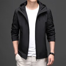 CD208802钱塘2020-2中青年男士秋季薄款时尚休闲简约连帽P175，男装风衣，钱塘207-2