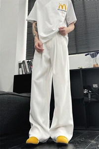 美式高级感褶皱西裤男cleanfit宽松冰丝阔腿垂感休闲裤XK463-P45图片
