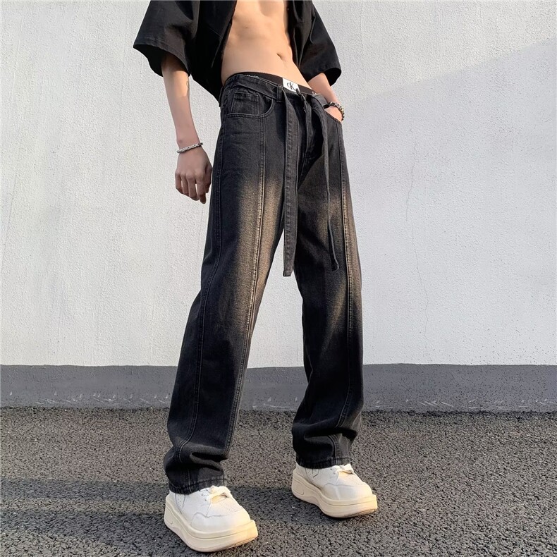 设计感牛仔裤男bf美式高街水洗做旧裤子夏季潮牌310B-2C1703-P45,男装牛仔裤,星座310B-2