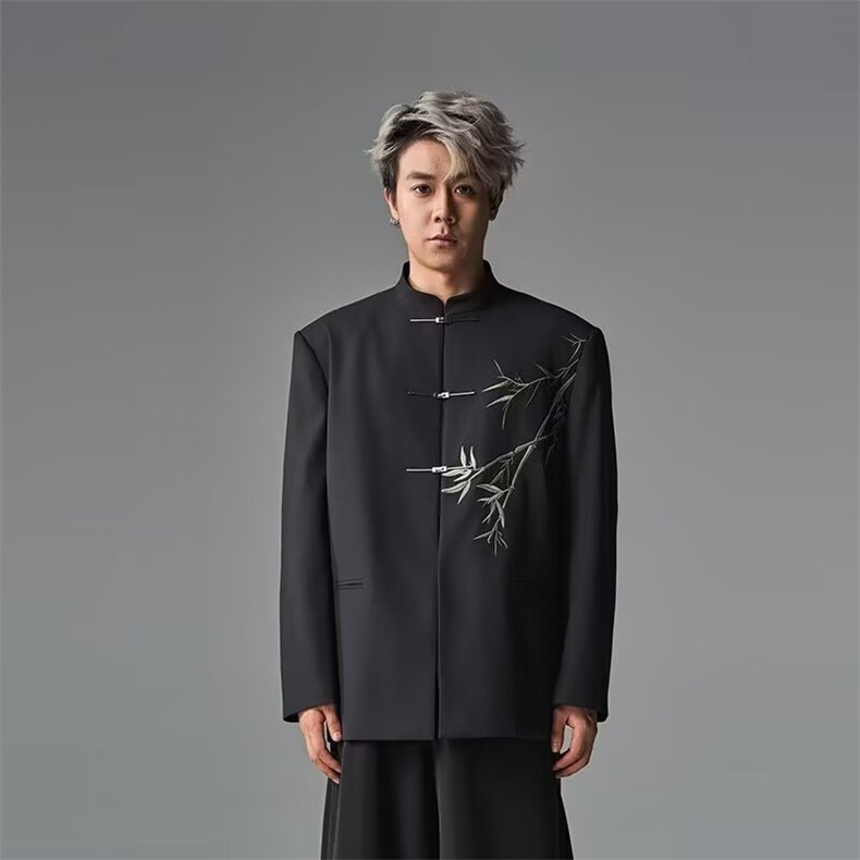 XZ05-P58新款唐装西装简约ins原宿潮流慵懒流行日系气质时尚,男装西服套装,电商B323A