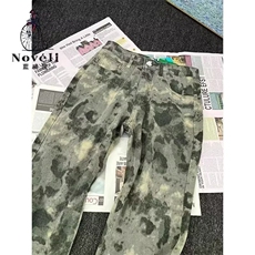 美式迷彩工装裤男秋季伐木裤子直筒窄版vibe微喇牛仔裤MK1160P42，男装牛仔裤，星座1013-5