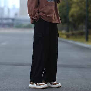 灯芯绒裤韩版潮大口袋2024春秋新款ins宽松百搭长裤AK727-P45图片