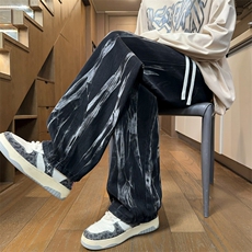 美式渐变直筒牛仔裤男春季新款宽松百搭长裤痞帅裤子J8081-P45，男装牛仔裤，星座509