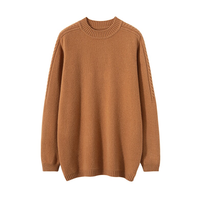 男士七针马鞍肩圆领2025年秋季长袖，男装羊毛衫，伊绒腾羊绒