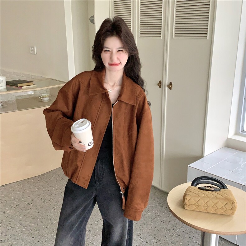 现货新款麂皮绒外套26164P150K238,女装短外套,2D035