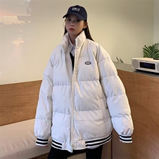 加绒加厚冬款男女皮立领棉服条纹面包服保暖外套MY296P80，男装棉衣，星座1013-1