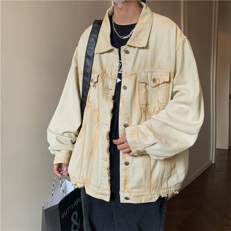 牛仔外套男美式高街工装夹克春秋潮牌bf痞帅炸街上衣JK08915-P75图片