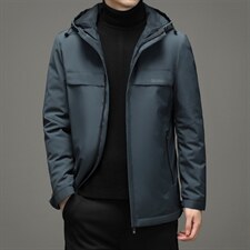 男士休闲宽松中长款冬季连帽厚款男士时尚羽绒服SNNYR86066-P280,男装羽绒服,电商B212（原钱塘6029）