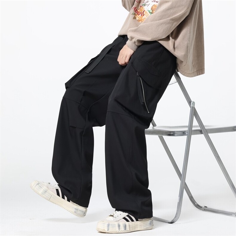 新款美式高街大口袋工装裤男春季户外宽松抽绳休闲A436-2517-P60,男装休闲裤,电商A436