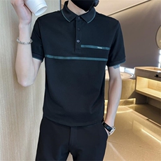 2024织带设计大码夏季短袖T恤翻领Polo衫T0240-特P40，男装T恤，电商D342