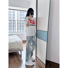 时尚气质日系牛仔长裤新款文艺潮流无品牌流行原宿ins百搭简约，男装休闲裤，星座601-1