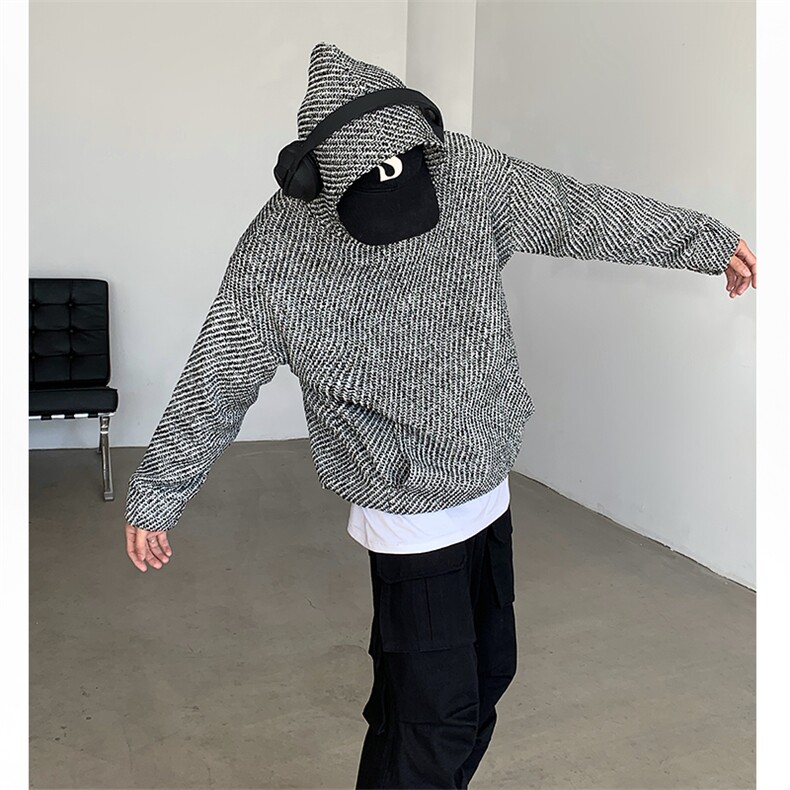 WY03-P65-小香风套头卫衣男女潮流休闲百搭连帽卫衫宽松上衣,男装卫衣,电商B327