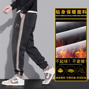 灯芯绒裤子男秋冬季加厚款百搭休闲束脚运动裤Z8895-P45/加绒P55图片