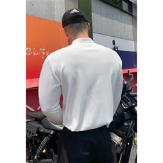 2026春季新款硬汉风大码立领拼缝T恤M-5XHT25765-特P25，男装T恤，电商A022