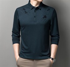 时尚潮流长袖T恤男上衣2023秋季中年男士休闲POLO衫ZL01587-P70图片