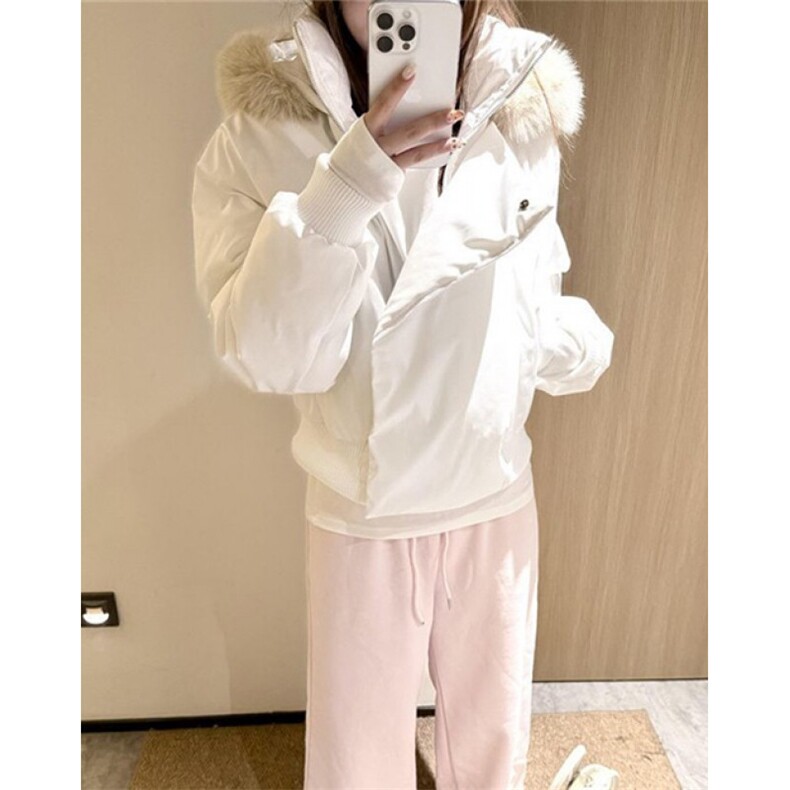 遮肉显瘦温柔风短款大毛领连帽面包服外套女冬季保暖棉服M7863,男装棉衣,星座1116A（原606A-3）