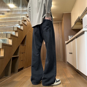 美式高街微喇牛仔裤男春季宽松腰青少年百搭长裤vibe风J8091-P45图片
