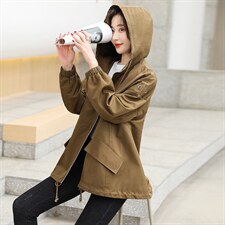 大码秋冬装薄绒款宽松派克服外套女胖mm加肥加大码女装200斤风衣，女装短外套，依万里
