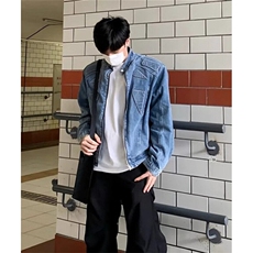 立体浮雕机车牛仔外套男款春秋季痞帅设计感工装夹克JK8959，男装夹克，星座1116A（原606A-3）