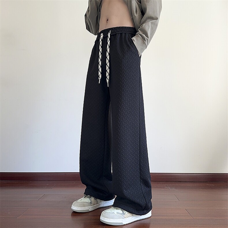 特批P35无差价2025肌理感纹理感休闲裤男大码休闲百搭阔腿裤K5639，男装休闲裤，电商A001