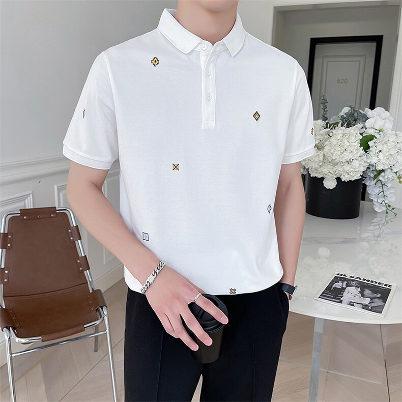 夏季抖音男装T恤短袖Polo衫刺绣款翻领Polo衫6290-P55，男装Polo衫，星座1012-1