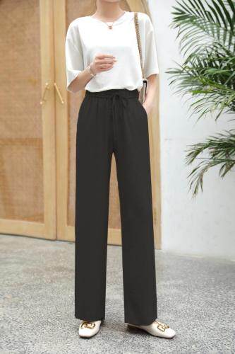 (现货)夏季新品麻料拖地裤，女装，艺尚丽人