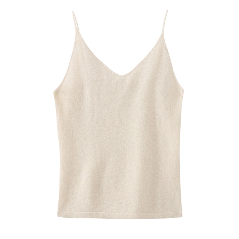 2025百搭时尚简约细绳吊带针织衫，女装T恤，举月羊绒