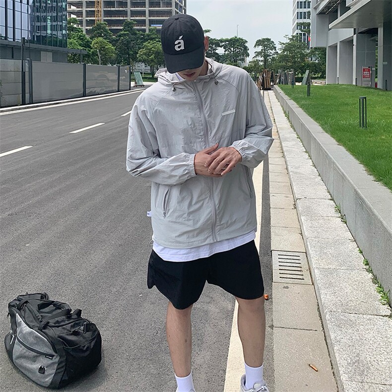 夏季防晒衣男韩版潮流帅气连帽贴标2024新款ins宽松外套W4888-P41,男装防晒衣,星座412-3