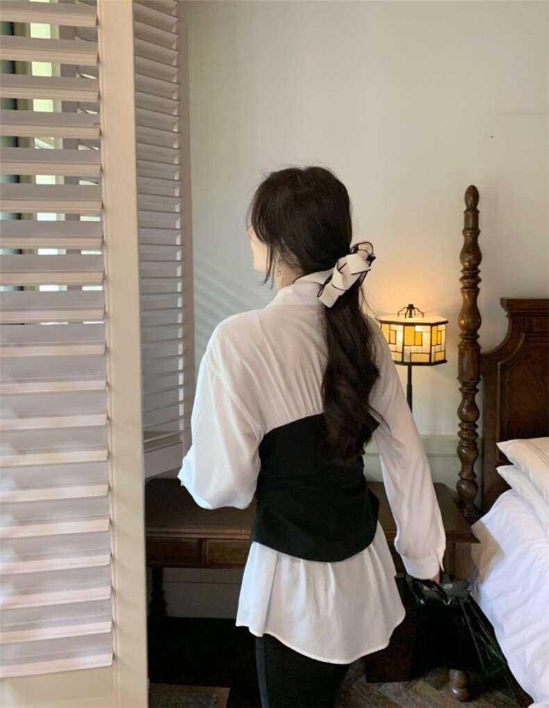 秋季新款假两件风衬衫，女装衬衫，M.W 嫚维