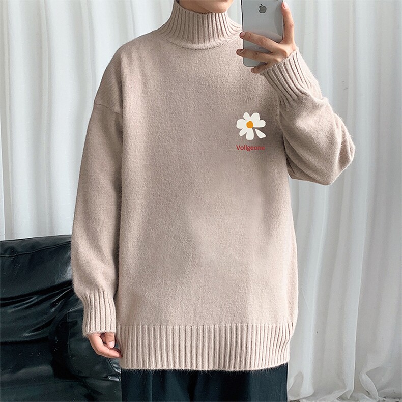 M18059-P45加绒款-P65半高领毛衣男士大码针织衫男毛线衣男,男装针织衫/毛衣,电商A040